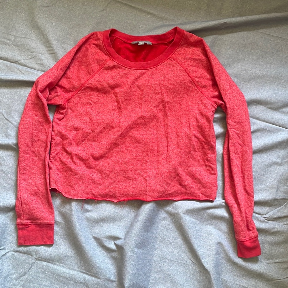 Red sweater crop top